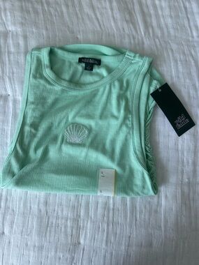 wild fable Mint Ribbed Shell-Embroidered Tank
